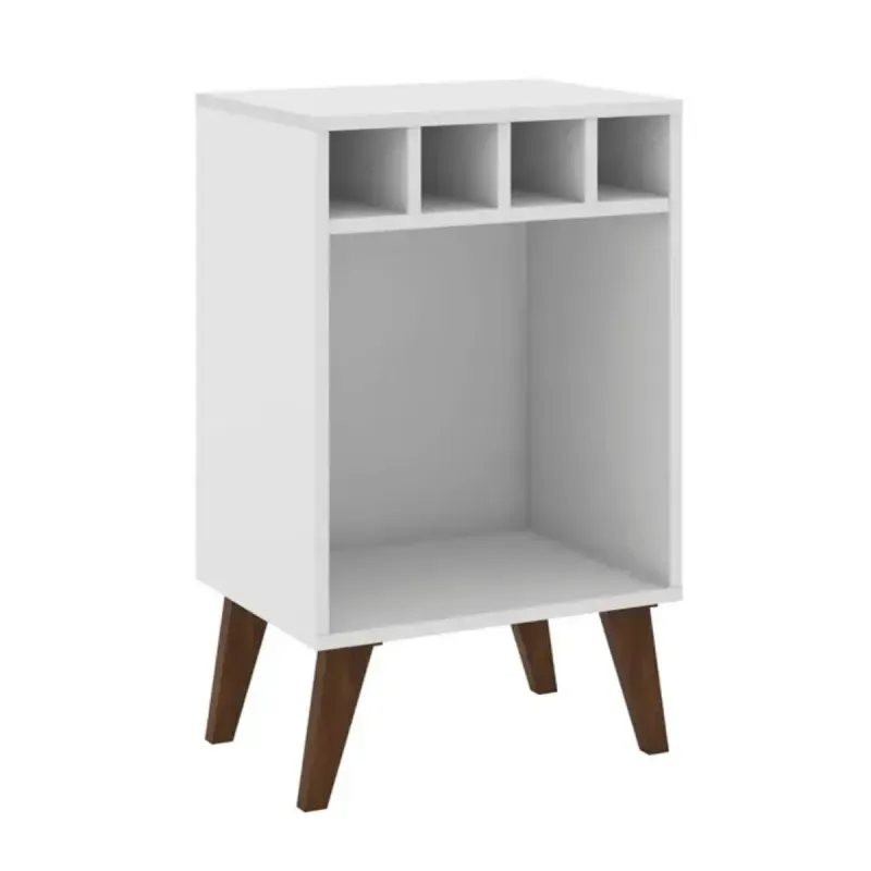 Mini bar Botellero Bertolini RT 3142 Mesa Auxiliar para Sala con 4 Porta Botellas color Blanco