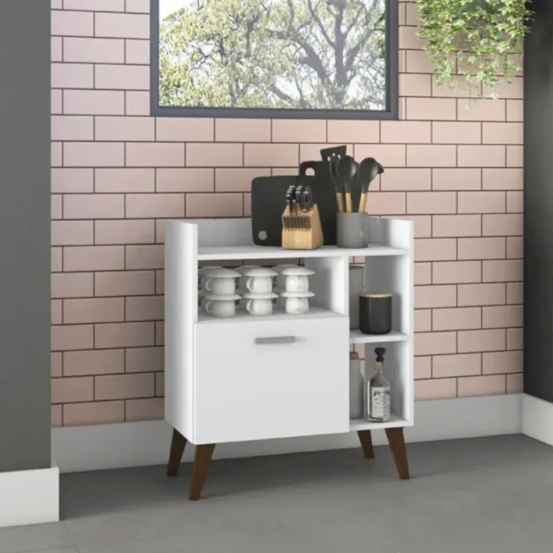 Mueble para Microondas Bertolini RT 3143 con 3 nichos 1 puerta Blanco