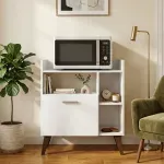 Mueble para Microondas Bertolini RT 3143 Organizador de Madera MDP con 3 nichos 1 puerta Blanco