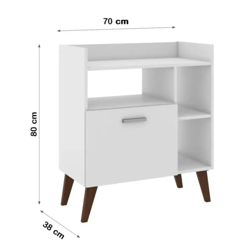 Medidas de Mueble para Microondas Bertolini RT 3143 Organizador 3 nichos 1 puerta Blanco