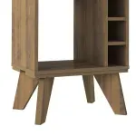 Detalle Mini Cava Bar de Madera MDP Bertolini Drink Botellero con 4 nichos color Pino