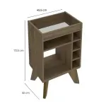 Medidas Mini Cava Bar de Madera MDP Bertolini Drink Botellero con 4 nichos color Pino