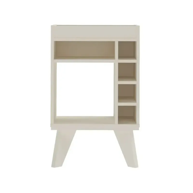 Mini Cava Bar de Madera MDP Bertolini Drink Botellero con 4 nichos color Blanco