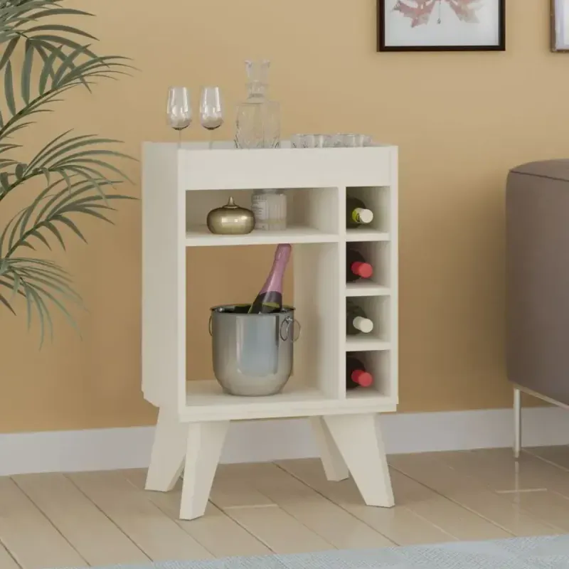 Mini Cava Bertolini Drink Botellero con 4 nichos color Blanco