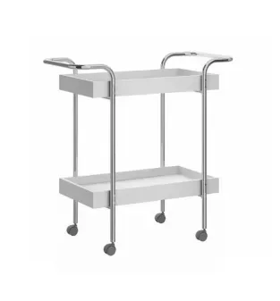 Carrito Auxiliar Bertolini 1284, Carro Cocina color Blanco Cromado