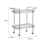 Medidas Carrito Auxiliar de Cocina y Comedor Bertolini 1284, Carrito servicio con Ruedas color Blanco Cromado