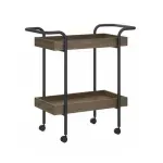 Carrito Auxiliar de Cocina y Comedor Bertolini 1284, Carrito servicio con Ruedas color Legno Negro