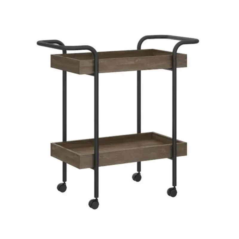 Carrito Auxiliar de Cocina y Comedor Bertolini 1284, Carrito servicio con Ruedas color Legno Negro