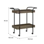 Medidas Carrito Auxiliar de Cocina y Comedor Bertolini 1284, Carrito servicio con Ruedas color Legno Negro
