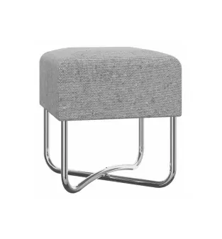 Banco Auxiliar para Sala o Comedor Moderno Bertolini 1282 Puff Minimalista color Alaska Cromado