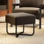 Banco Auxiliar para Tocador o Comedor Moderno Bertolini 1282 Puff Minimalista color Onix Negro