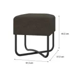 Medidas de Banco Auxiliar para Sala o Comedor Moderno Bertolini 1282 Puff Minimalista color Onix Negro