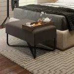 Banca Auxiliar para Sala o Comedor Moderno Bertolini 1281 Minimalista con 1 Estante color Legno Onix Negro