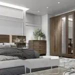 Banca Auxiliar para Sala Moderno Bertolini 1281 Puff Grande Minimalista con 1 Estante color Alaska Cromado
