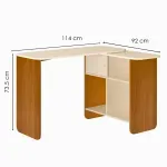 Medidas de Escritorio en L Moderno para Computadora Bertolini Nomad Escritorio de Madera MDP con 4 Nichos color Cerezo Off White