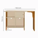 Medidas de Escritorio Moderno para Computadora Bertolini Nomad Escritorio de Madera MDP con 4 Nichos color Cerezo Off White