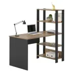 Escritorio para Computadora Moderno Bertolini Match Escritorio con Librero Pino Negro