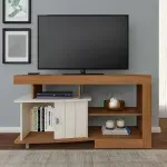 Mesa Mueble de TV Moderno hasta 50 Pulgadas Royal Centro de Entretenimiento Minimalista Cinamomo Off White