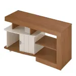 Mesa Mueble de TV de Madera MDP Moderno hasta 50 Pulgadas Royal Centro de Entretenimiento Minimalista Cinamomo Off White
