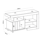 Medidas de Mueble Mesa de TV Moderno hasta 50 Pulgadas Royal Centro de Entretenimiento Minimalista Cinamomo Off White