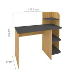 Medidas Escritorio para Computadora Bertolini Link Escritorio con Librero Moderno Madera MDP, 4 nichos color Roble Grafito