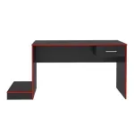 Escritorio para Computadora Armable de Madera MDP Bertolini Gamer 1 Cajón 1 Estante Elevado color Negro Rojo