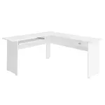 Escritorio en L Moderno para Computadora y Oficina Bertolini Cannes Escritorio de Madera MDP con 1 cajón color Blanco