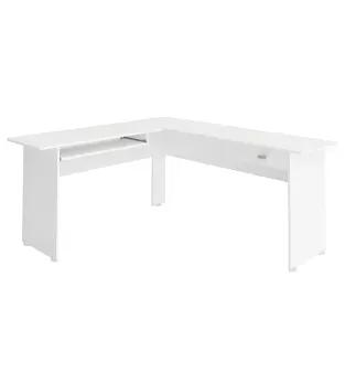 Escritorio en L para Computadora Bertolini Cannes 1 cajón color Blanco