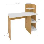 Medidas Escritorio para Computadora Bertolini Link Escritorio con Librero Moderno Madera MDP, 4 nichos color Roble Grafito