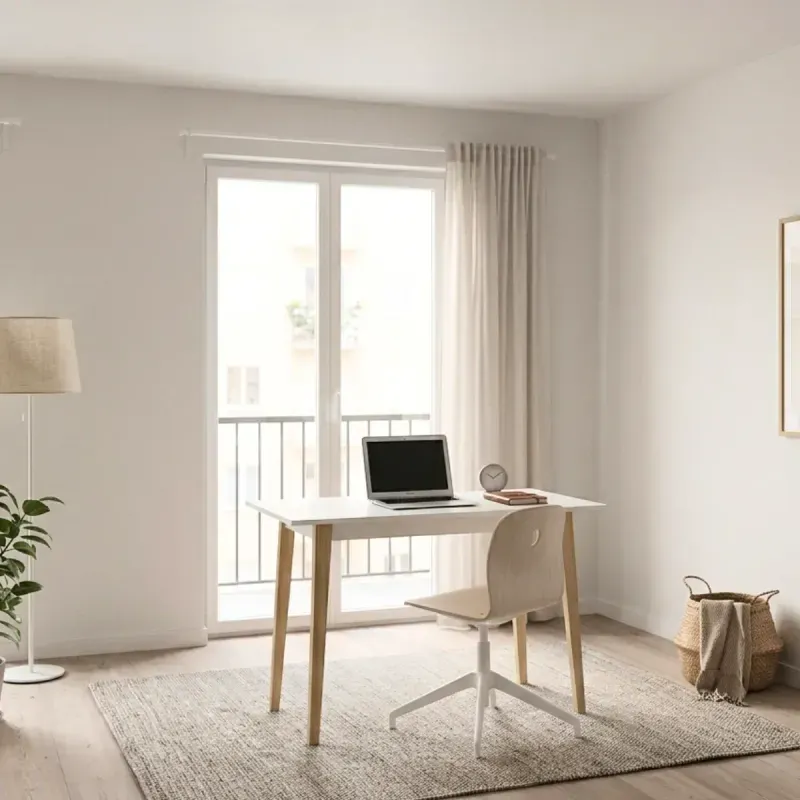 Escritorio para Computadora de Madera MDP Moderno Bertolini RT 3086 color Blanco