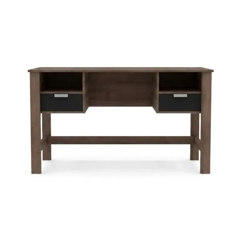 Escritorio para Computadora de Madera MDP Moderno Armable Bertolini RT 3127 2 cajones 2 nichos color Rústico Negro