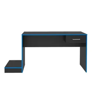 Escritorio para Computadora Bertolini Gamer 1 Cajón 1 Estante Elevado color Negro Azul