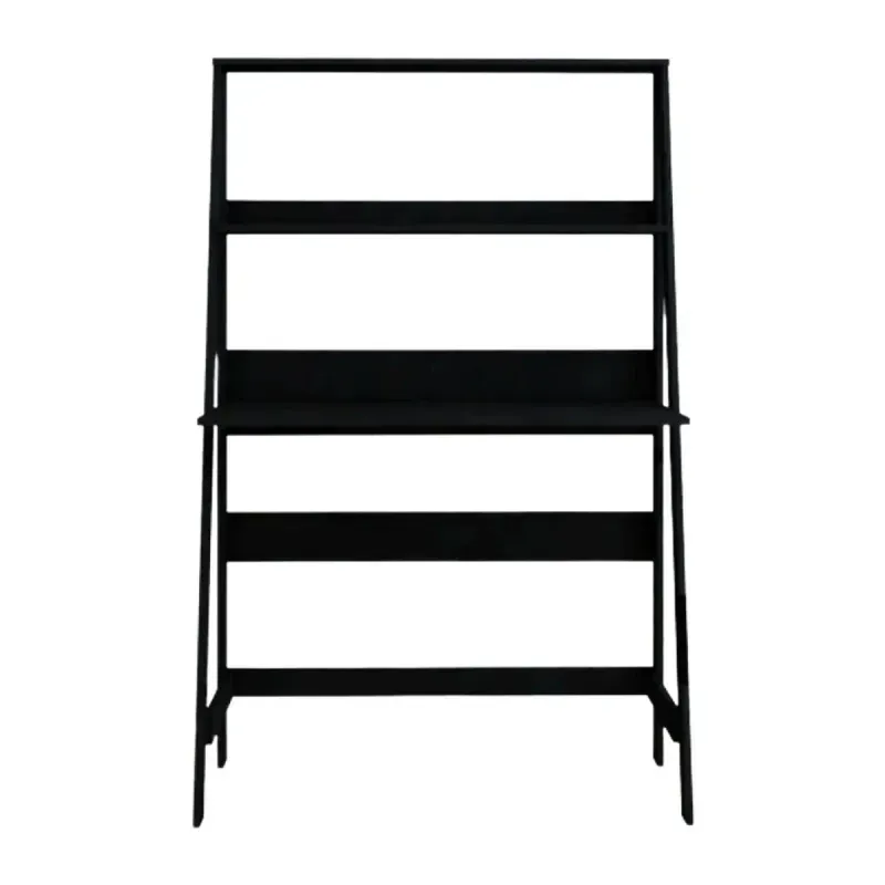 Escritorio para Computadora Armable Bertolini E 960 Mesa para PC en forma de A de Moderna con Estantes de Madera MDP color Negro