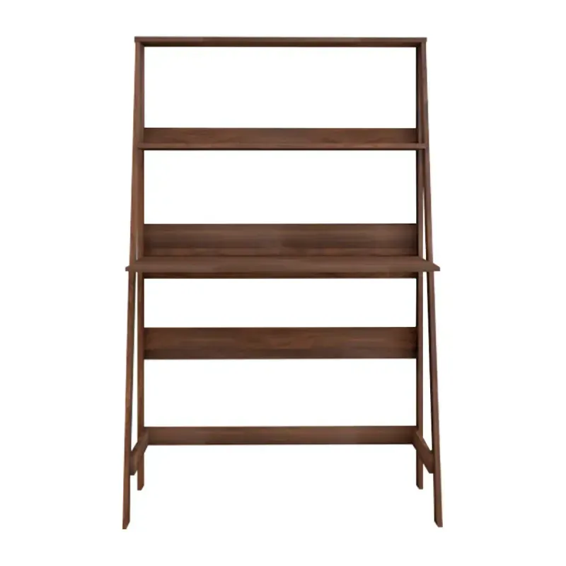 Escritorio para Computadora Armable Bertolini E 960 Mesa para PC en forma de A de Moderna con Estantes de Madera MDP color Imbuia