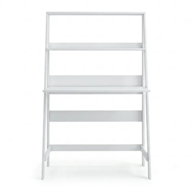 Escritorio para Computadora Armable Bertolini E 960 Mesa para PC en forma de A de Moderna con Estantes de Madera MDP color Blanco