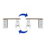 Escritorio para Computadora Armable de Madera MDP Reversible Bertolini Spirit 5 Cajones color Nogal y Blanco