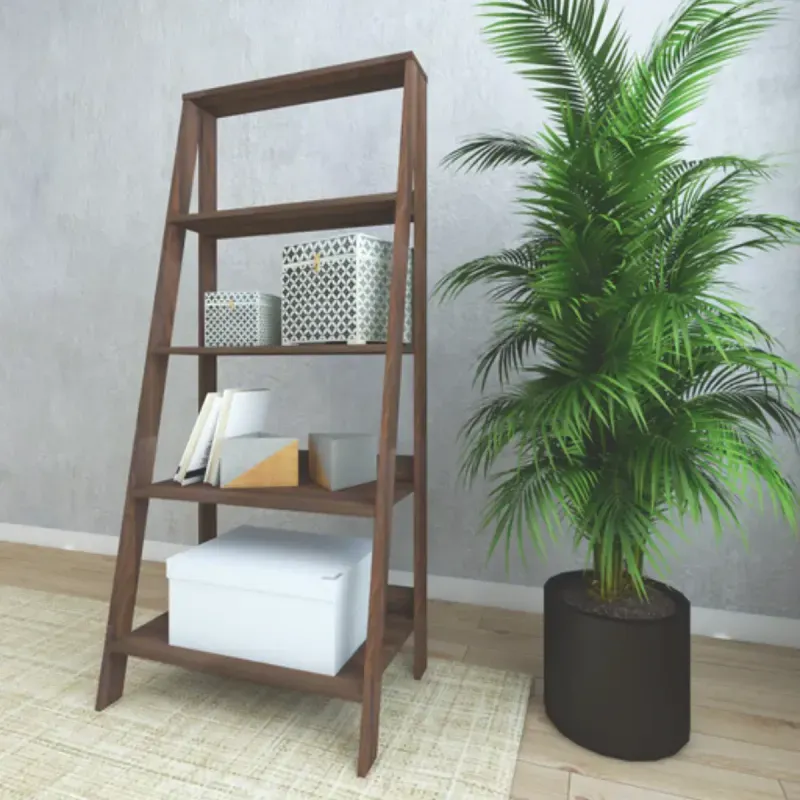 Estantería Librero Bertolini E 959 Mueble para Libros Moderno con 4 nichos color Imbuia