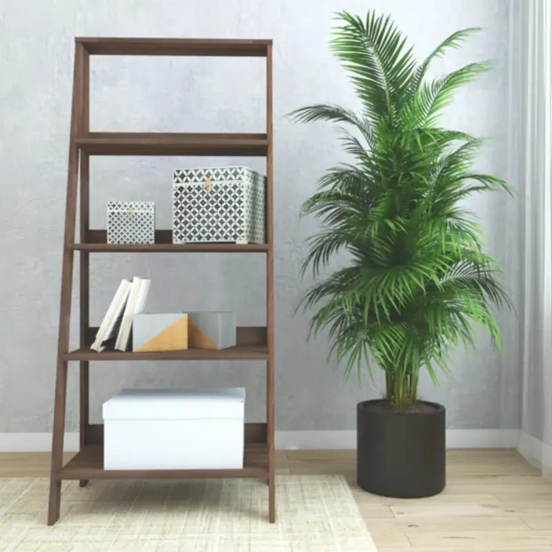 Estantería Librero Minimalista Bertolini E 959 Mueble para Libros Moderno con 4 nichos color Imbuia