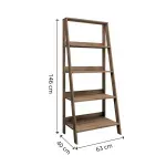 Medidas de Estantería Librero Minimalista Armable Bertolini E 959 Mueble para Libros Moderno con 4 nichos color Imbuia