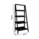 Medidas de Estantería Librero Minimalista Armable Bertolini E 959 Mueble para Libros Moderno con 4 nichos color Negro