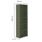 Medidas de Estantería Librero Armable Moderno Bertolini Multy Librería Organizador con 4 entrepaños color Menta