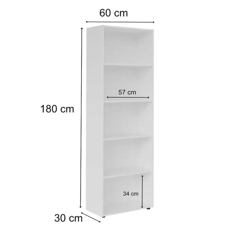 Medidas de Estantería Librero Armable Moderno Bertolini Multy Librería Organizador con 4 entrepaños color Blanco
