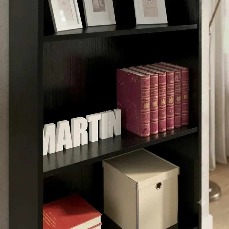 Detalle de Estantería Librero Armable Moderno Bertolini Multy Librería Organizador con 4 entrepaños color Negro