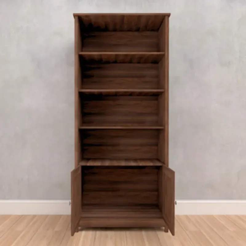 Estantería Librero Organizador Minimalista Bertolini E 958 Estante de Almacenamiento con 4 nichos color Imbuia