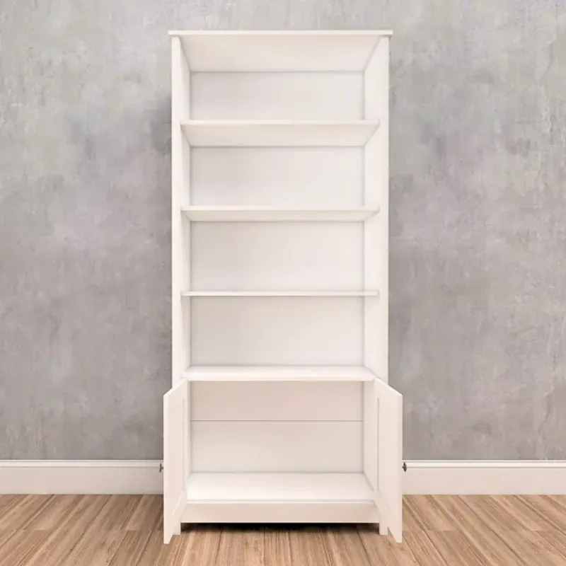 Estantería Librero Organizador Minimalista Bertolini E 958 Estante de Almacenamiento con 4 nichos color blanco