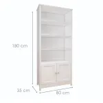 Medidas de Estantería Librero Organizador Minimalista Bertolini E 958 Estante de Almacenamiento Moderno con 4 nichos color Imbuia