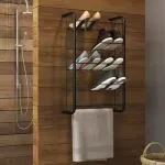 Zapatera Organizador para Zapatos Minimalista Bertolini 1277 Estante con 5 repisas color Negro