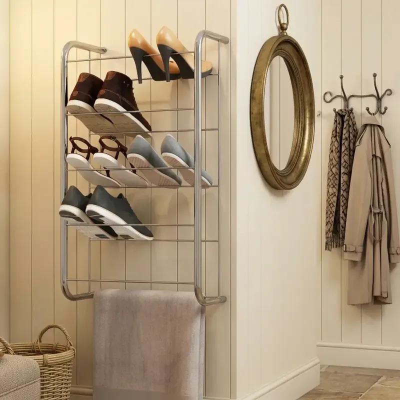 Zapatera Organizador para Zapatos Minimalista Bertolini 1277 Estante con 5 repisas Cromado