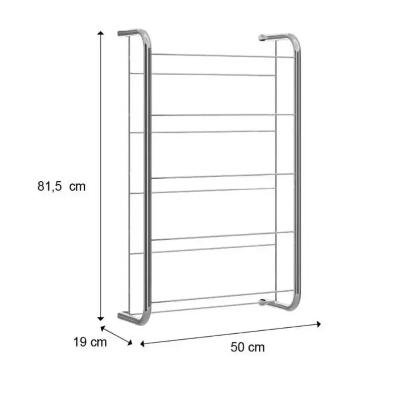 Medidas de Zapatera Mueble Organizador para Zapatos Minimalista Bertolini 1277 Estante con 5 repisas Cromado