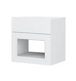Buró Mesa de Noche Bertolini 567 con 1 Cajón y 1 nicho color Blanco